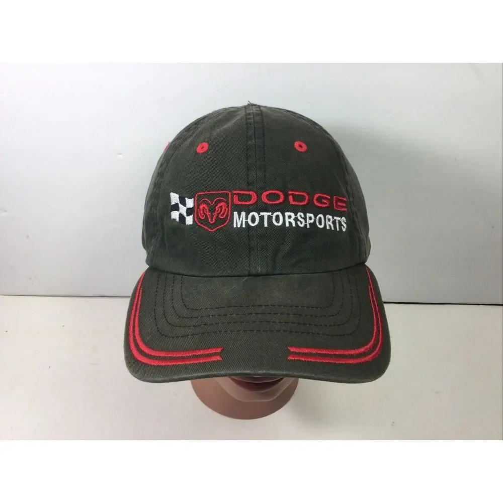 Dodge Ram Motorsport Hat khaki Gray Cap NASCAR Strap Back One Size - Picture 1 of 7